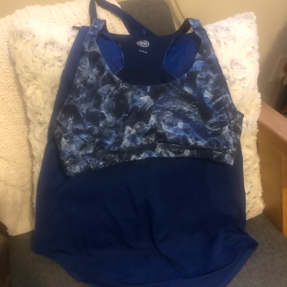 Sports bra with tank top